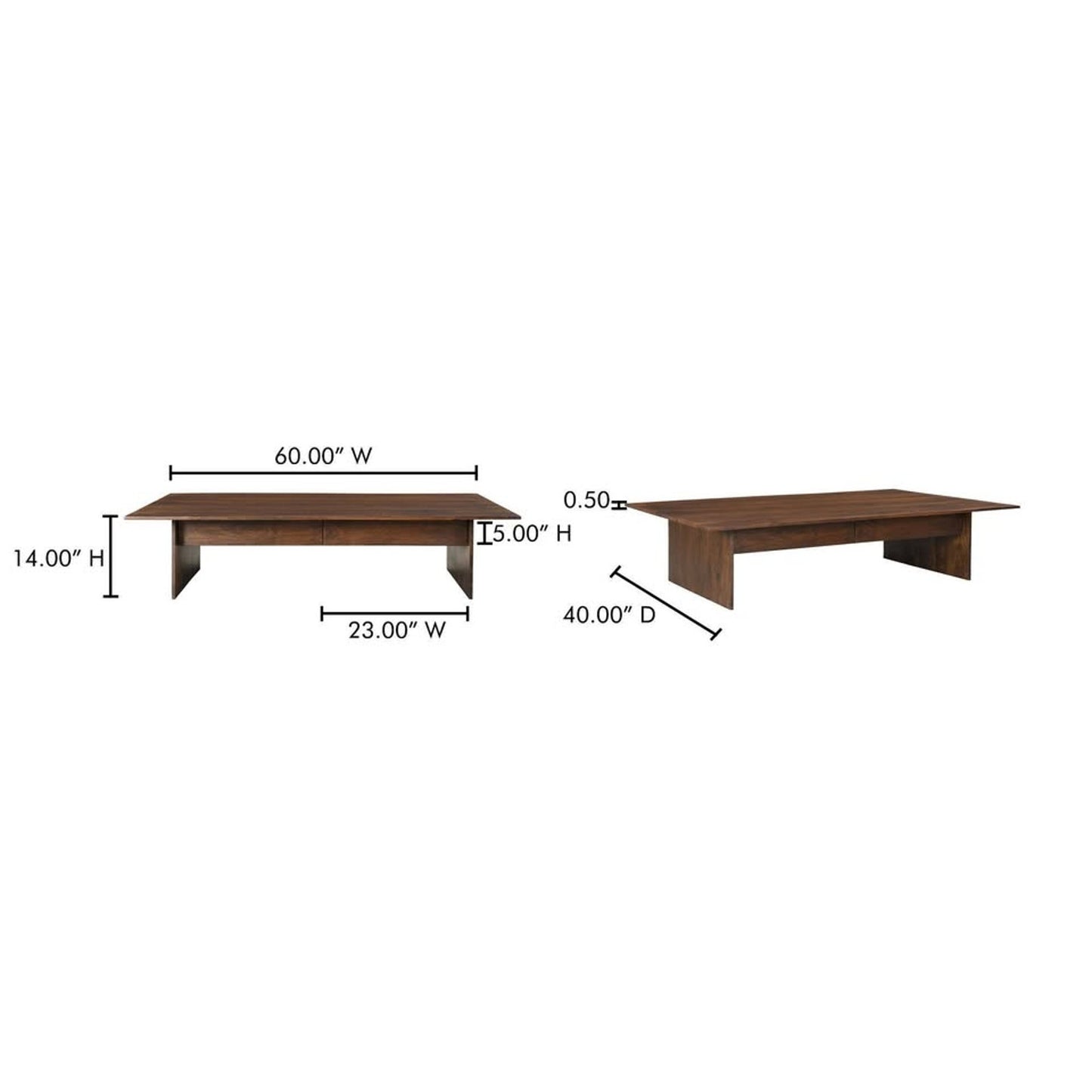 Birch Lane Giedre Solid Dark Wood Stain Single Coffee Table with Storage