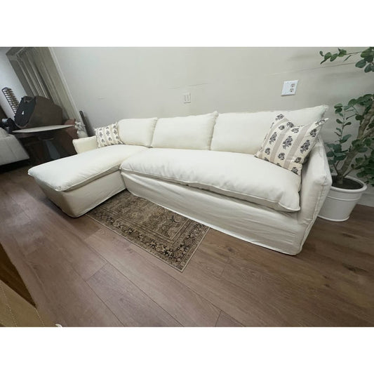 Bellatrix Upholstered L-Shaped Sectional Couch By Birch Lane Off White Performance Fabric