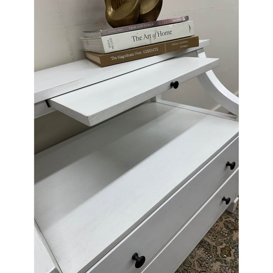 Bernadette 2 - Drawer Nightstand with Built-In Outlets-WHITE Two Drawer Modern Farmhouse New!