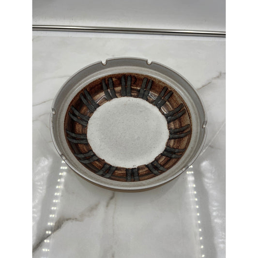 Marshall Studios Vintage MCM Ceramic Ashtray Brown Geometric M301-23-D38