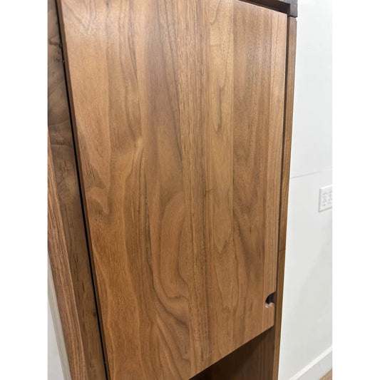 Jonàk Solid Wood Freestanding Linen Walnut Wood Cabinet By Tikamoon