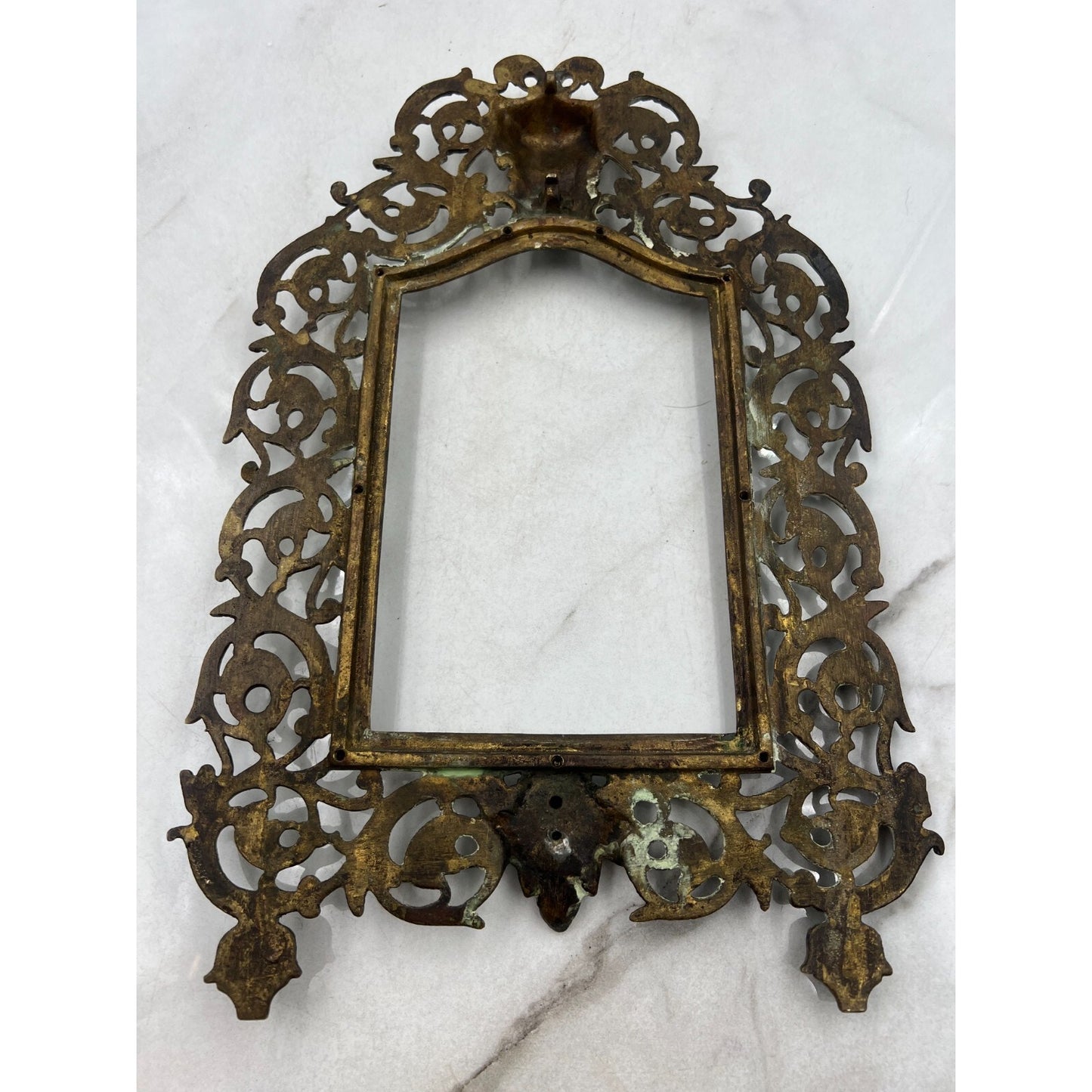 Antique Victorian Brass Or Bronze Wall Hanging Frame Head Of Bacchus God Wine