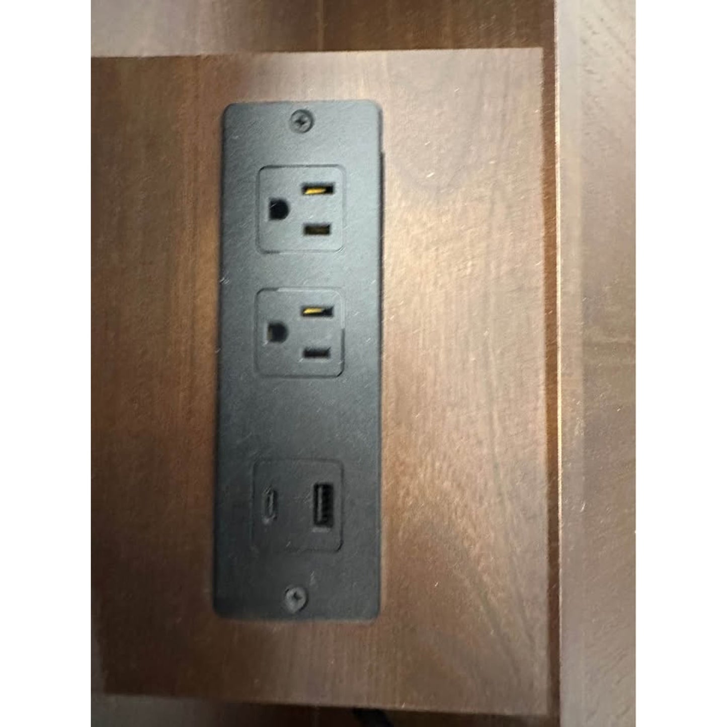 Albert 3-Drawer Nightstand End Table Wood Walnut Built In Outlet