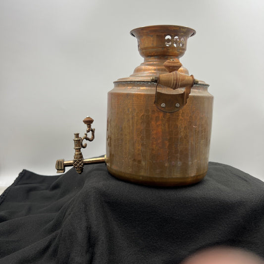 Antique Copper Hot Water Urn Tank Brass Lever Tap Samovar Vintage Samovar