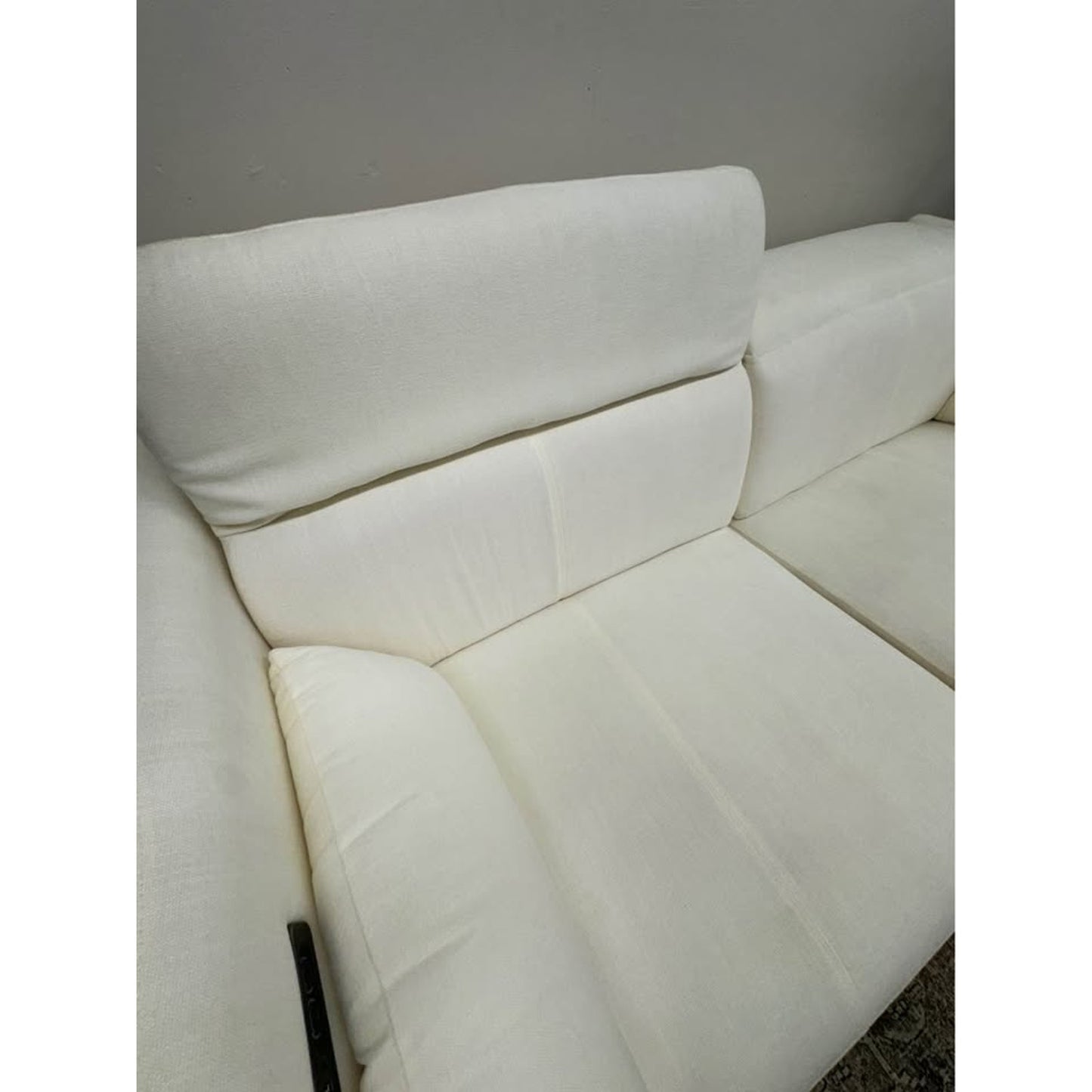 Sofa Couch Power Reclining with Power Headrest Ivory Side Pillows