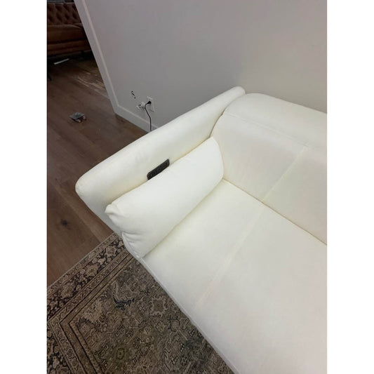 Sofa Couch Power Reclining with Power Headrest Ivory Side Pillows