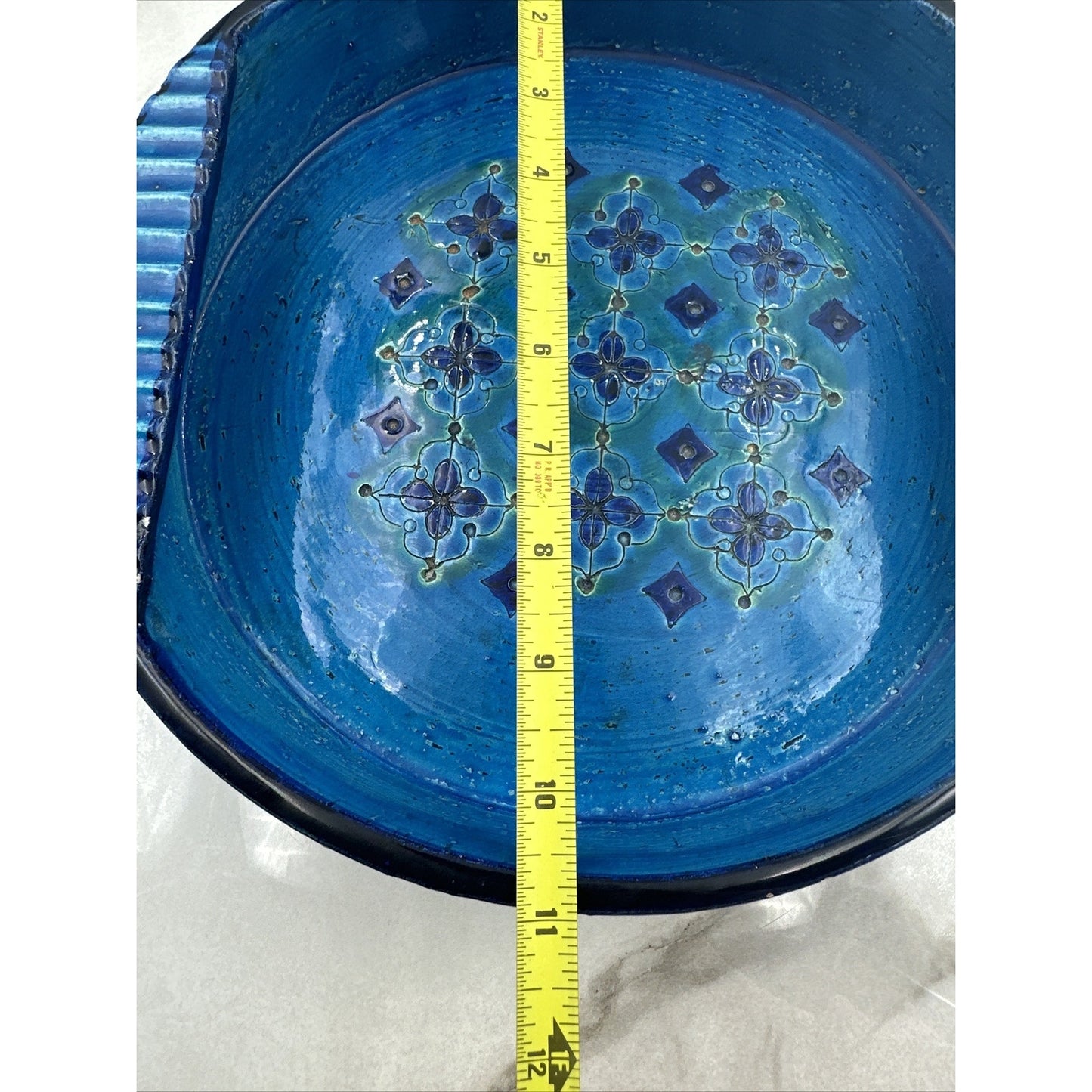 Aldo Londi Bitossi Rimini Blue Ashtray Tray Raymor Netter Round 11" Mid Century