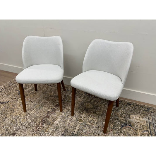 Barbara Dining Chair,Set of 2 Lt Gray Wood Legs