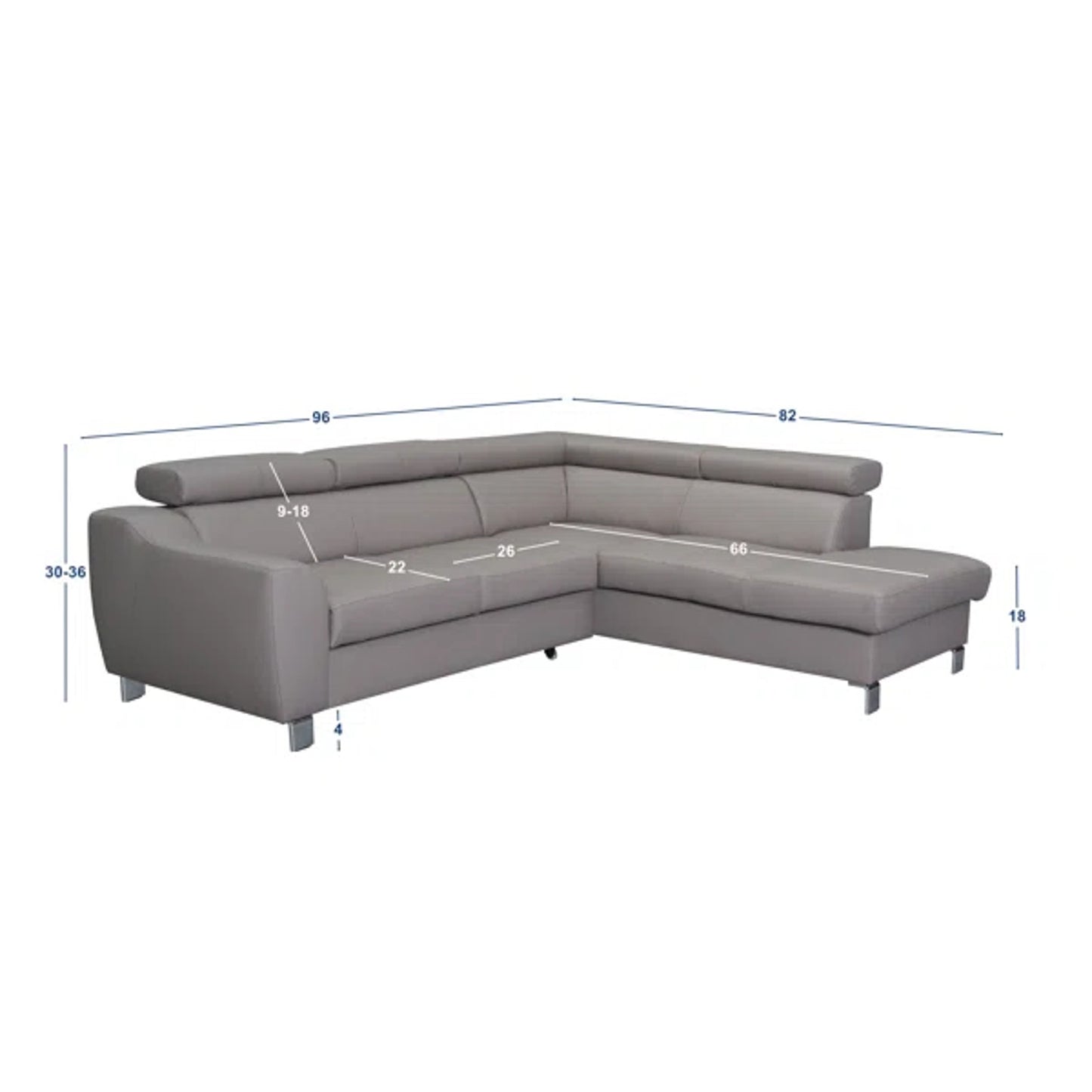 Tan Italian Leather Sleeper Sectional Pull Out Bed & Storage Europe Pewamo