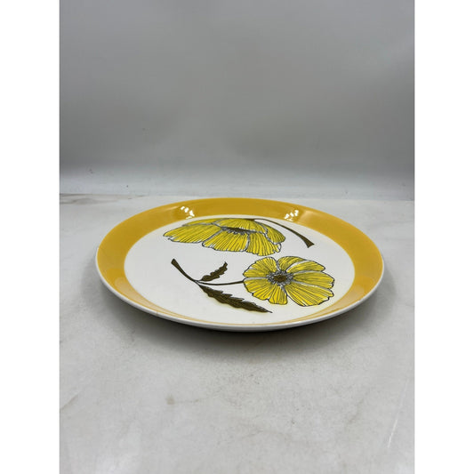 Vintage Mikasa Duplex Duet Yellow Poppy DINNER PLATE Ben Seibel 12.5" JAPAN