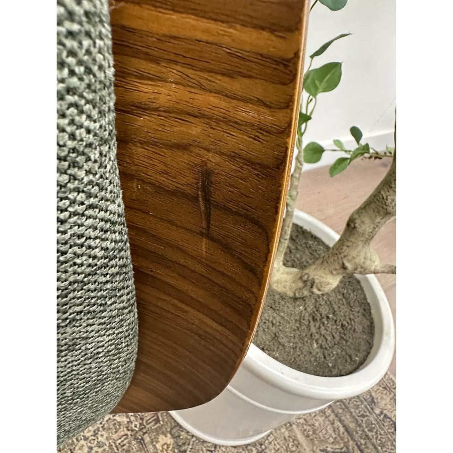 Alina Office Chair Adjustable Rolling Wood Arms MCM Style Green Fabric NEW