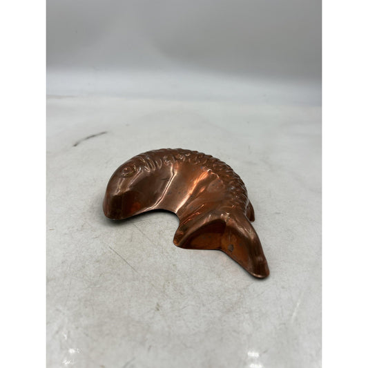 Vintage Copper Fish Mold Wall Hanging Kitchen Decor 8.5" x 7" Retro Bakeware