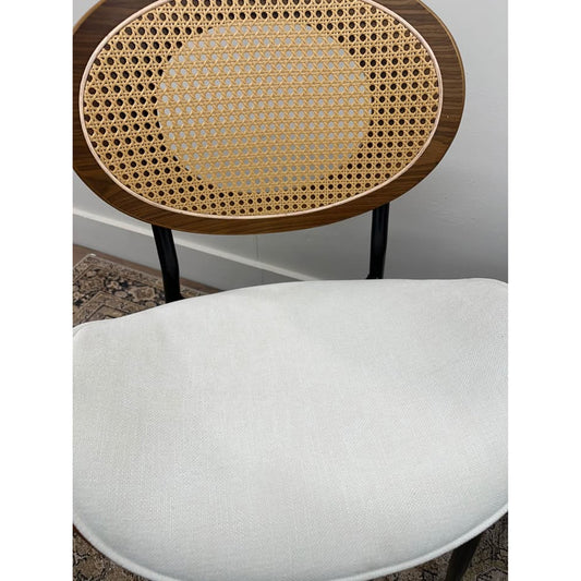 Dining Chair Kitchen Chair Oval Cane Back-Ivory Set of 2