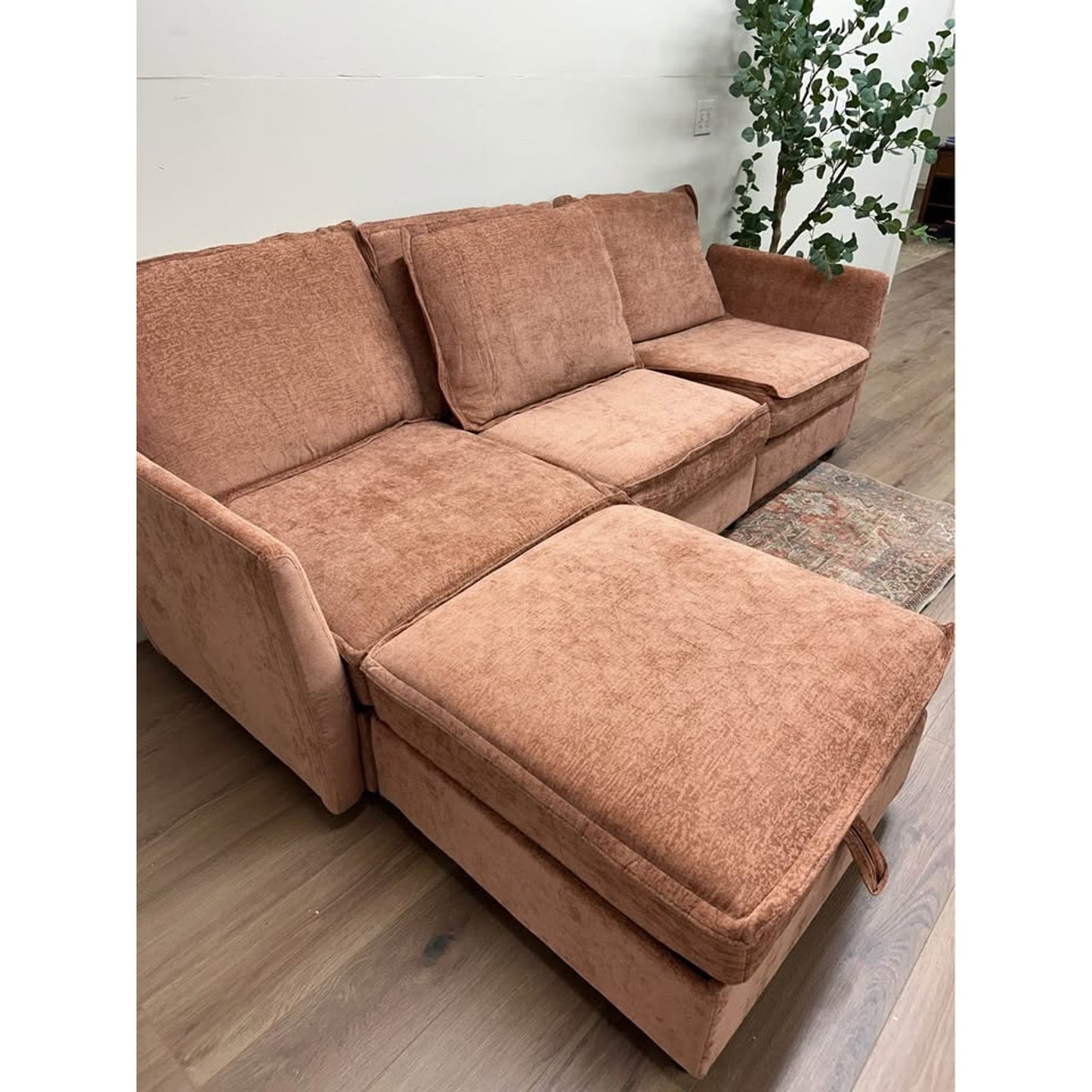 Rebeca Sectional Sofa-ORANGE Pink Three or Four Seater Storage Couch NEW