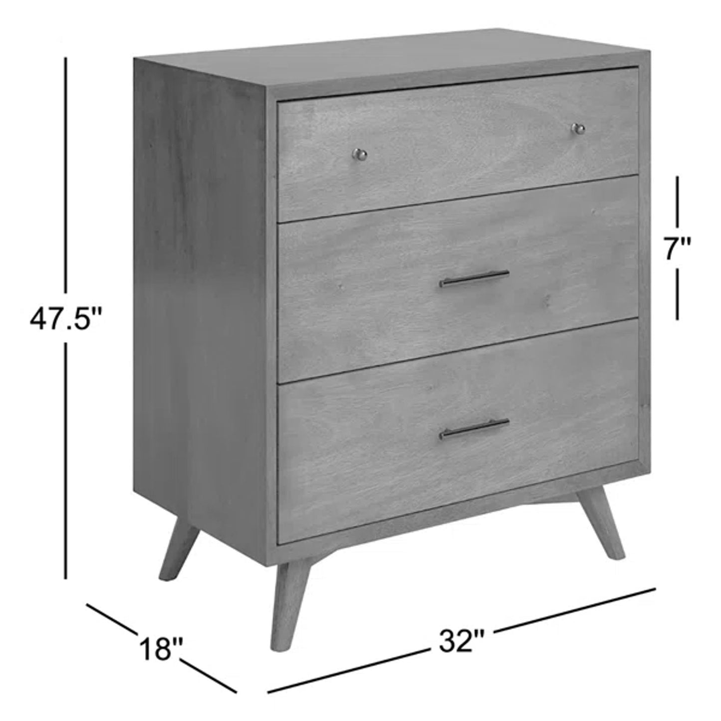 Williams 3 Drawer Chest Nightstands Oversized Chestnut Brown Wood By AllModern MCM Style