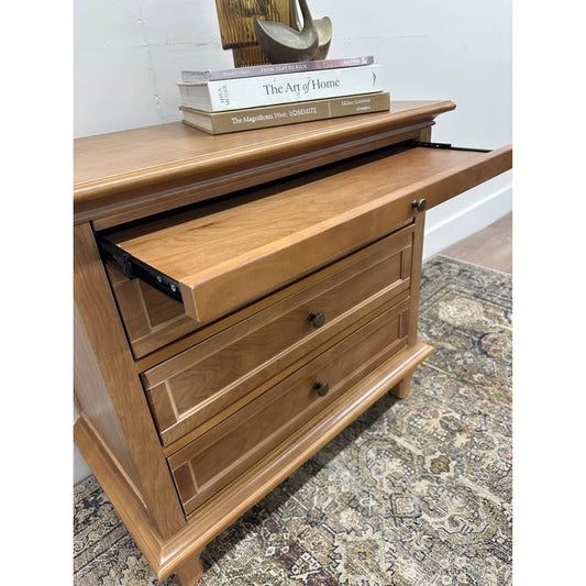 Dominic 3 Drawers Nightstand End Table Built-In Outlets Pull-out Shelf