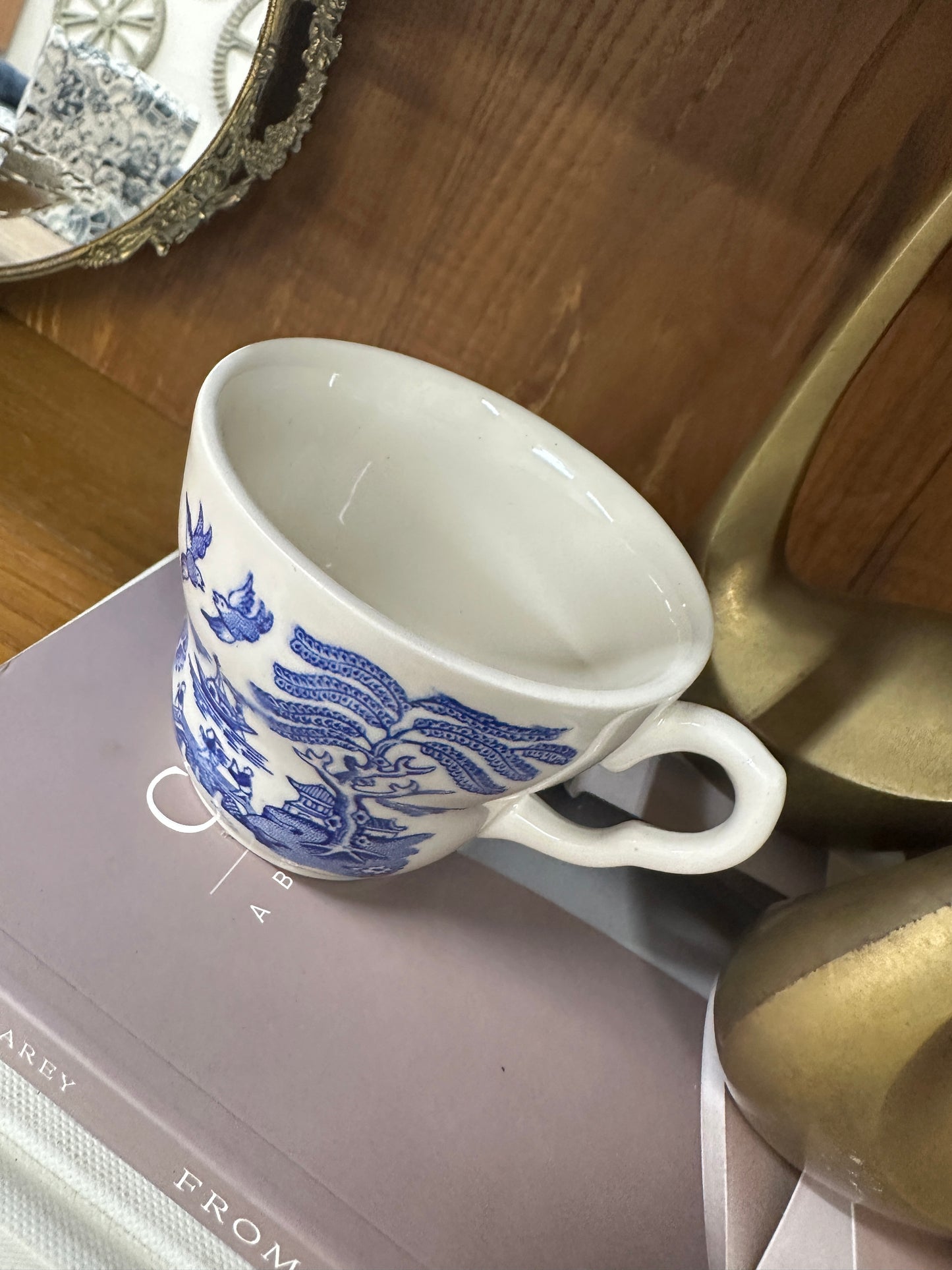 Blue white teacup