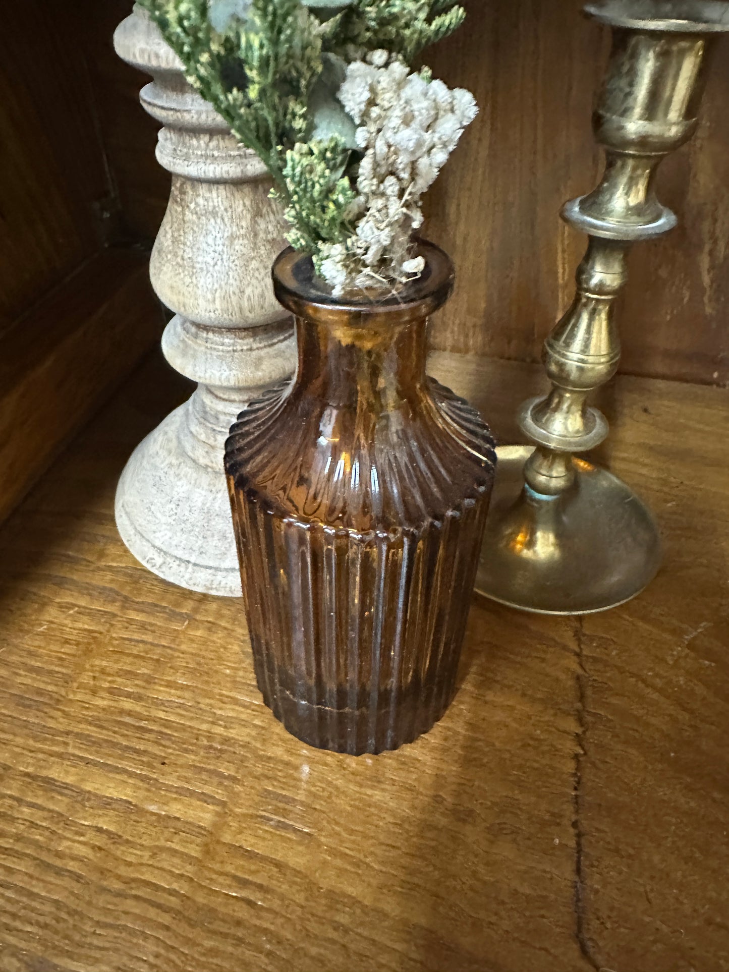 Mini amber bud vase