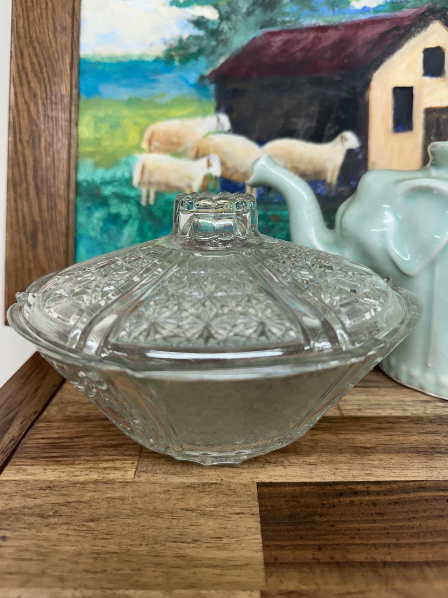 Both glass lidded dish