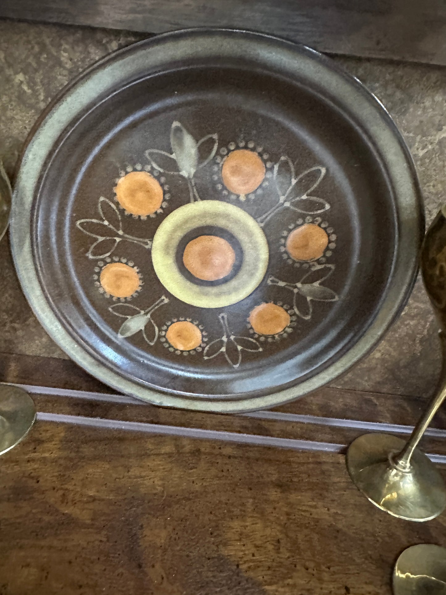 Vtg mcm stoneware plate