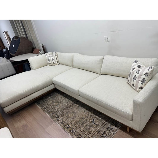 Four Hands Martisha Everly Sectional Sofa Couch Off White Wood Base Extra Wide
