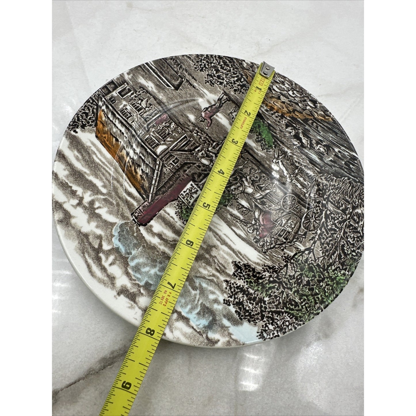 WOOD & SONS Ironstone Plate Dessert 8” The Post House English England Brown