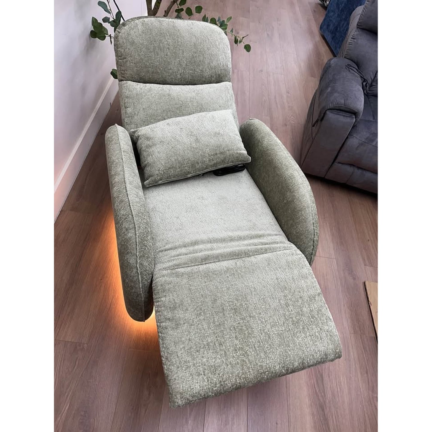 Abelie Elecric Recliner Motion Chair-MOSS Underglow Lighting Upholsered