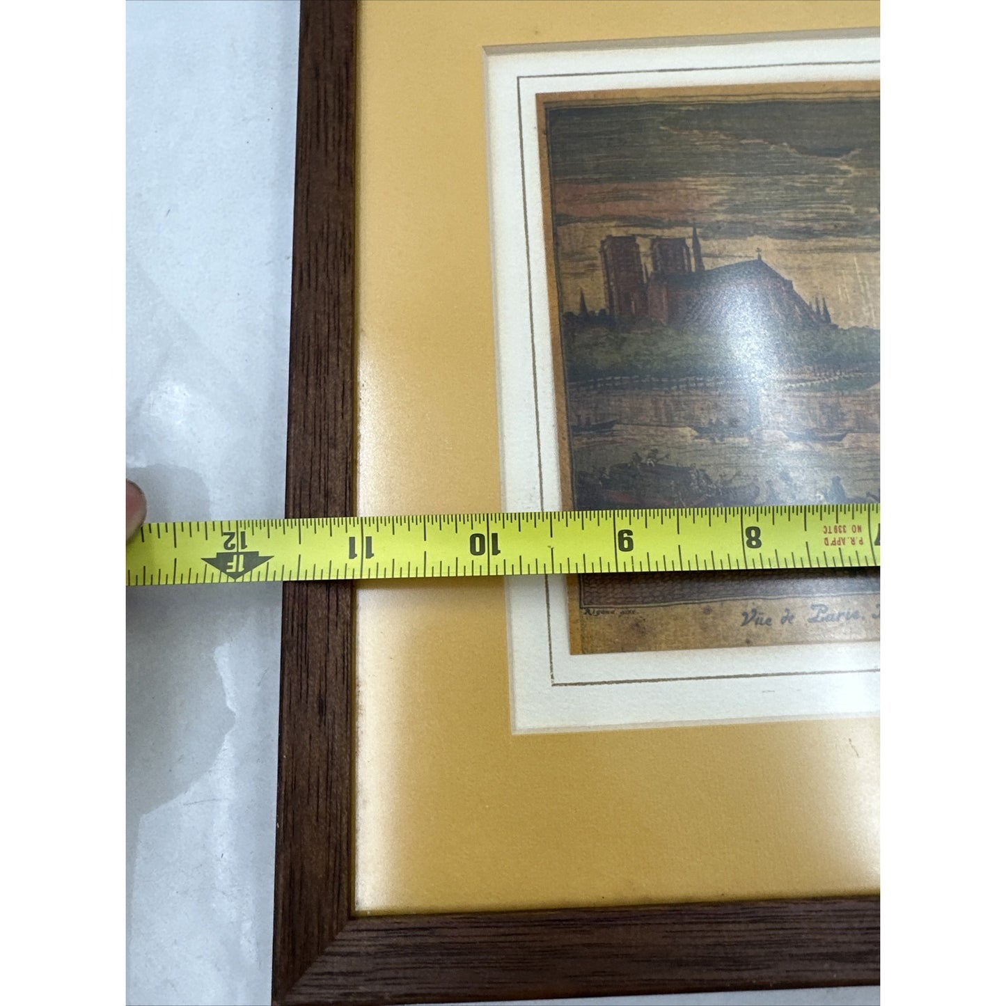 Vintage Art Print Framed Vie De Paris Notre Dame Street Scene at Notre Dame