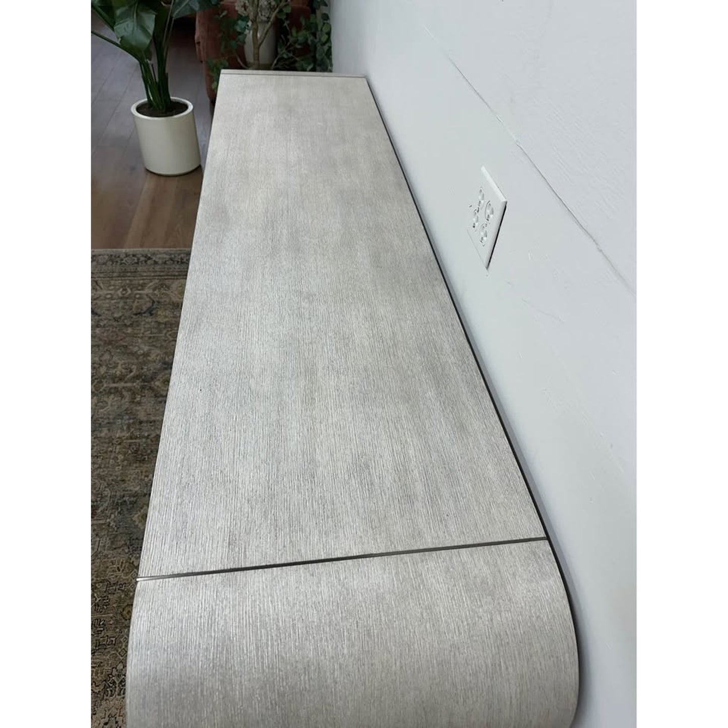 Modern Mood Buffet Console Entry Buffet Arched Waterfall Hooker Furniture Creamy Grayish Color