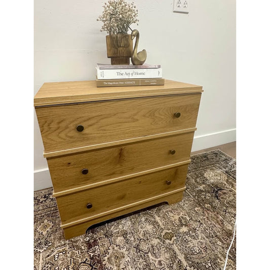 Bridget 3-Drawer Nightstand-ACORN Light Wood Look