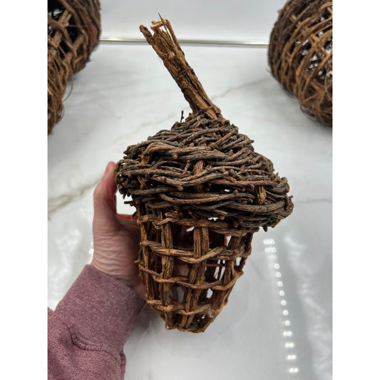 Wiicker Woven Grapevine Acorn Decorations Rustic Fall Farmhouse Decor Pinecones