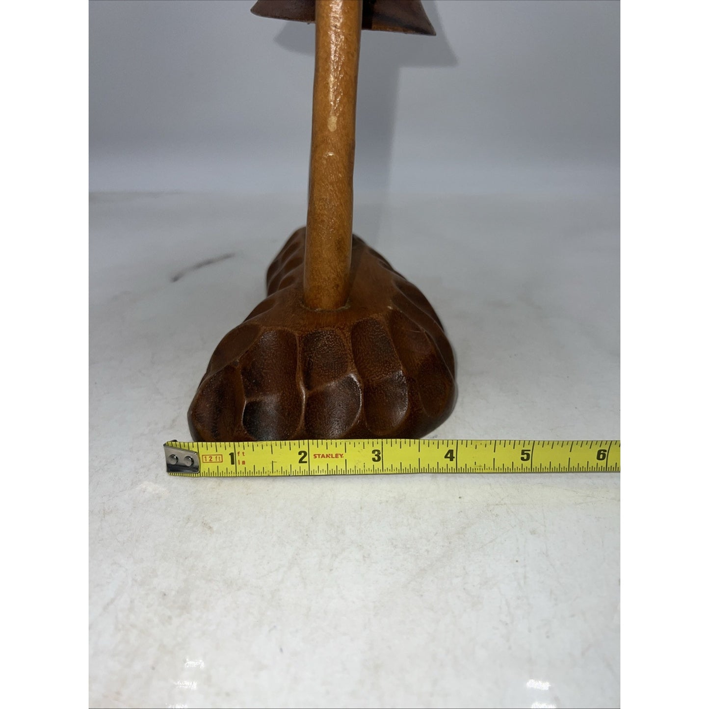 Vtg Teak Wood Mushrooms Toothpick Holder Handcrafted Philippines