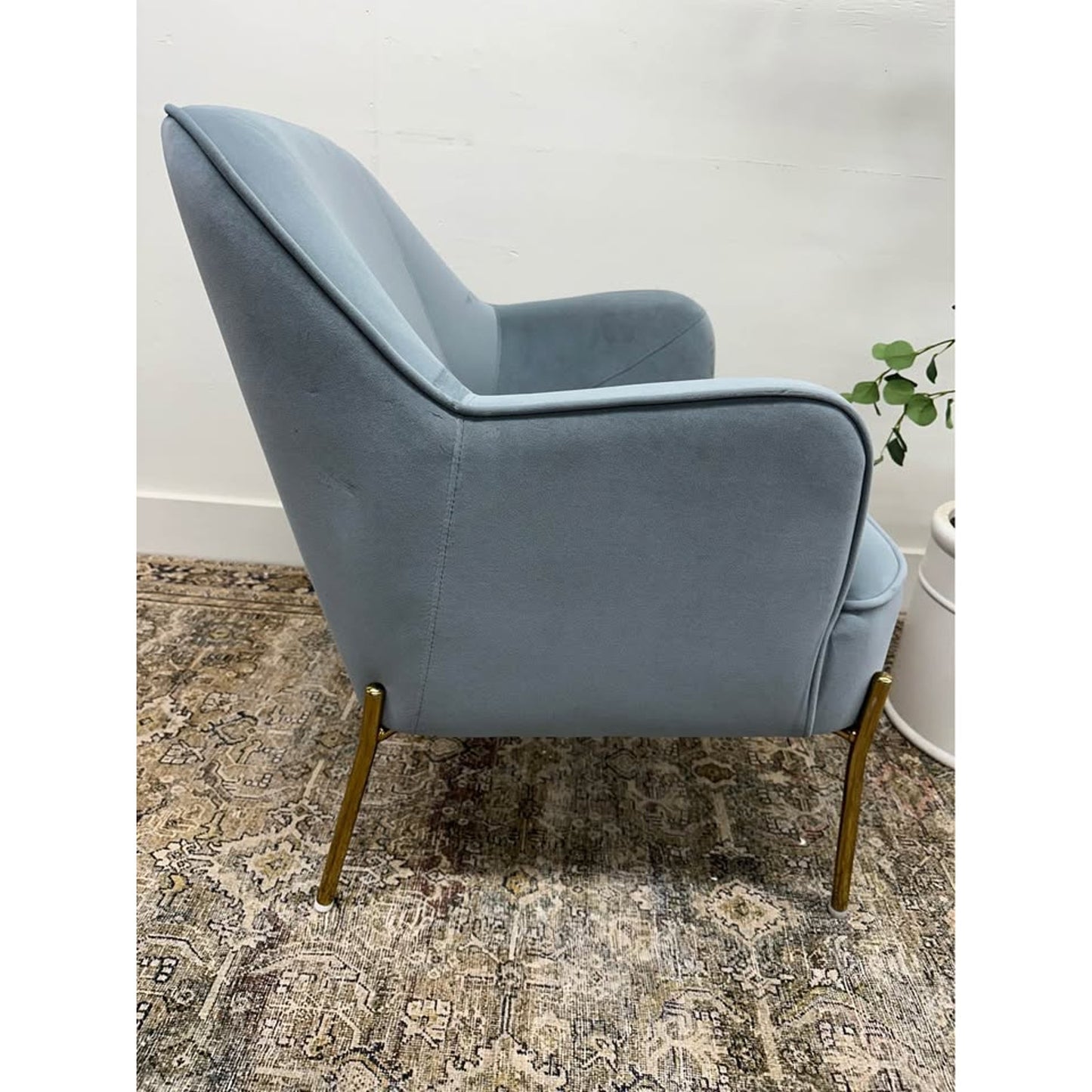Nora Accent Chair GREY Velvet Arm Chair