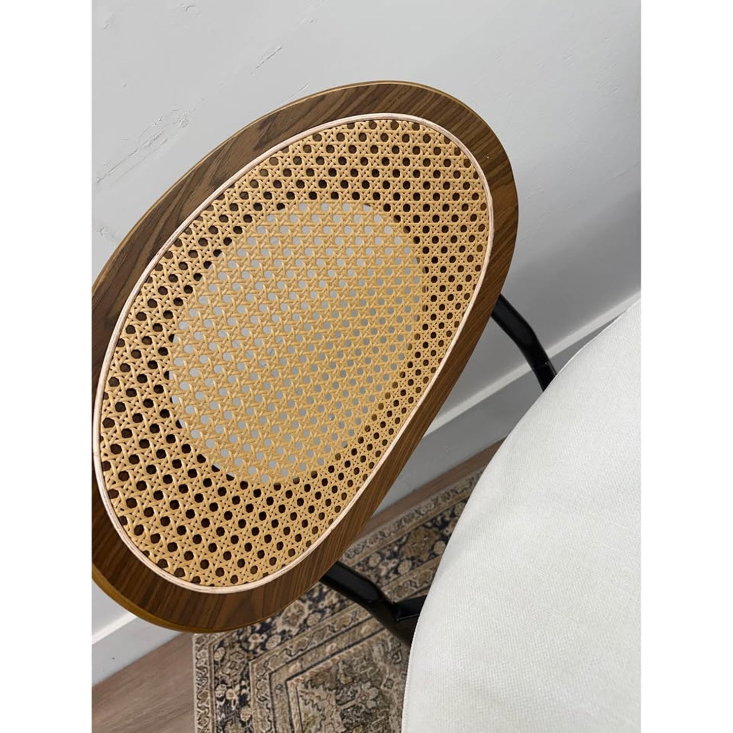 Dining Chair Kitchen Chair Oval Cane Back-Ivory Set of 2