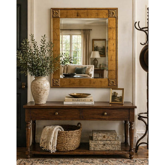 Uttermost Gold Rectangular Beveled Wall Mirror 34"x40"