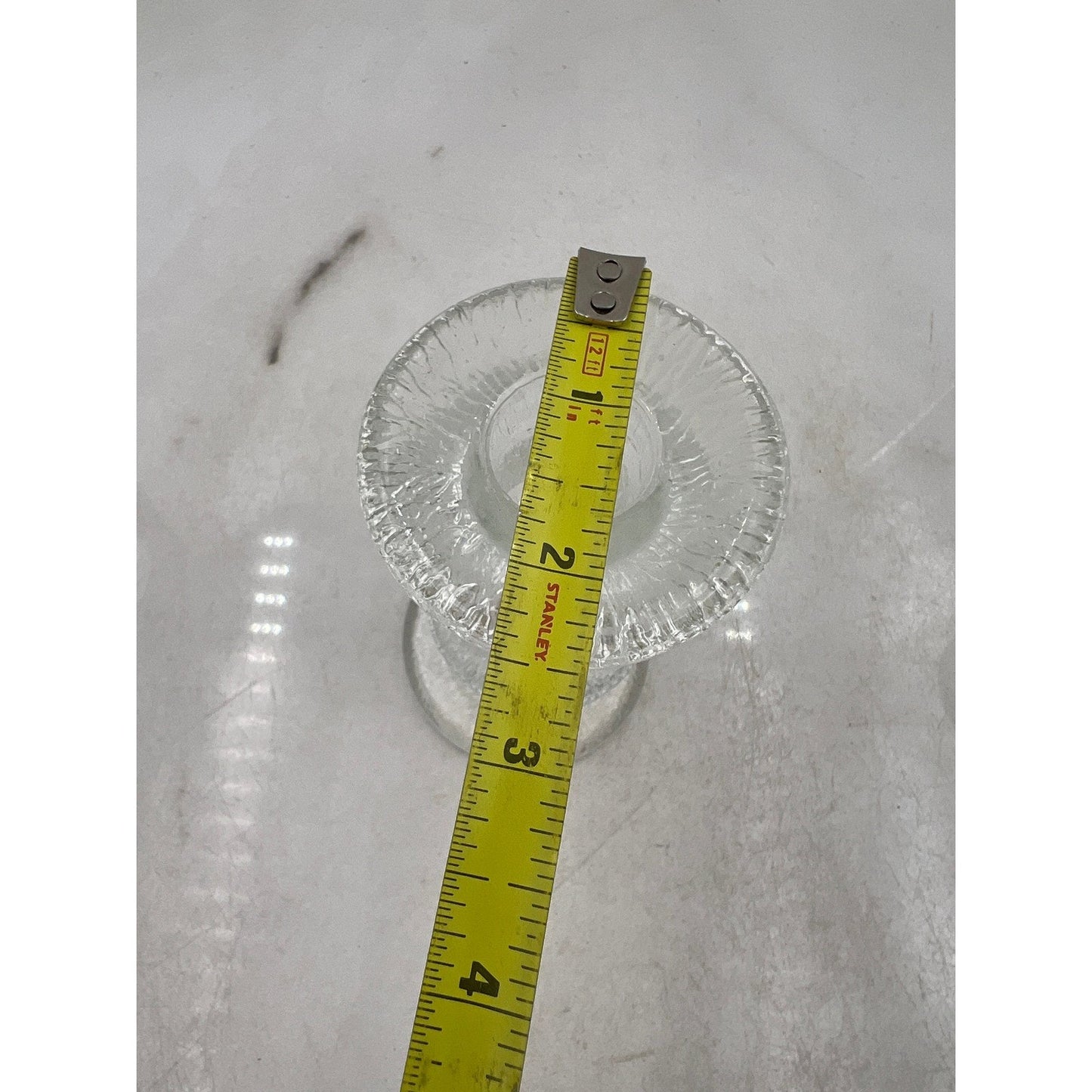 VTG Glass Candlesticks Pukeberg Staffan Gellerstadt Eisglass Candleholder