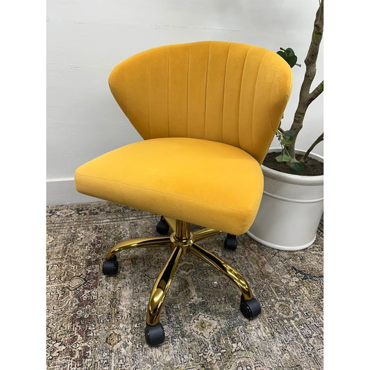 Ilia Task Office Chair Rolling Mustard Yellow Gold New Karat Home