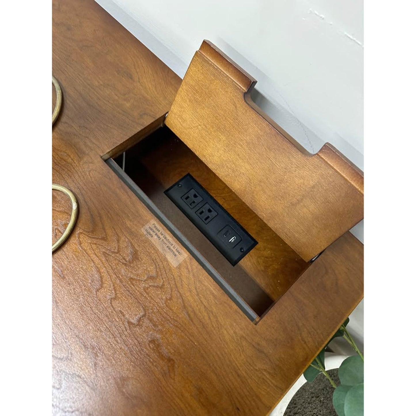 Tessa Traditional Storage TV Stand Wood Console Entertainment Built-in Outlets