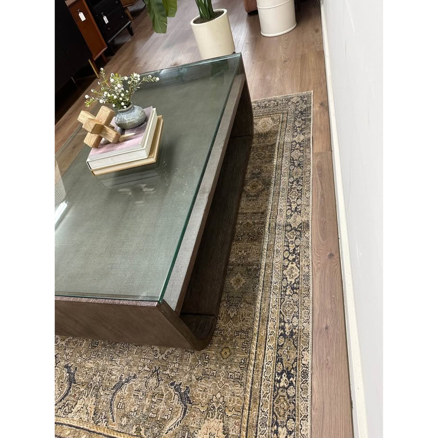 Modern Mood Rectangle Cocktail Coffee Table Hooker Furniture Smoky Brown Glass Top
