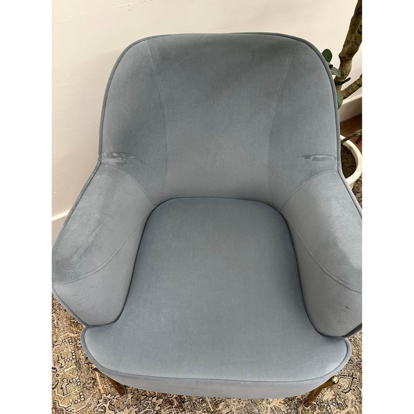 Nora Accent Chair GREY Velvet Arm Chair