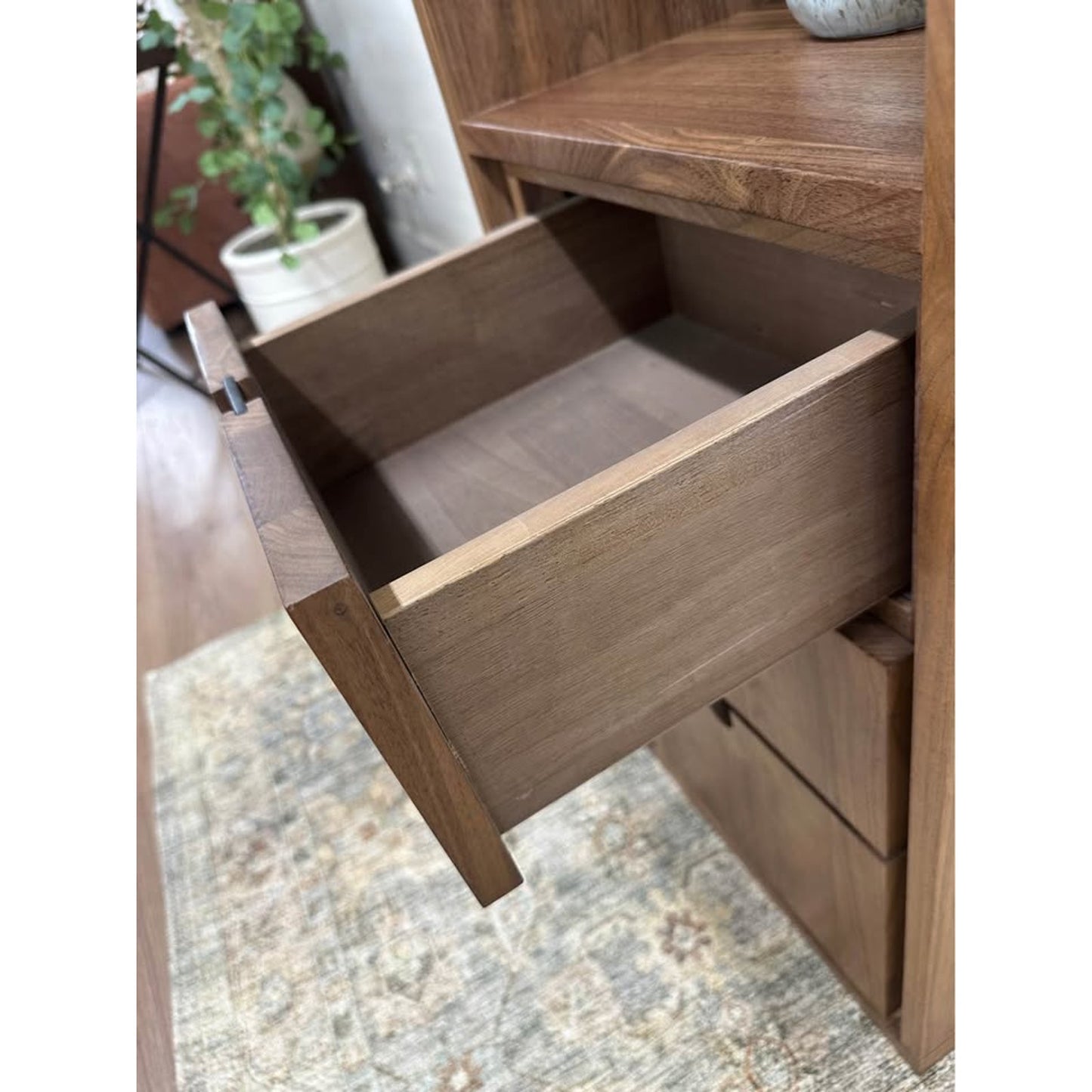 Jonàk Solid Wood Freestanding Linen Walnut Wood Cabinet By Tikamoon