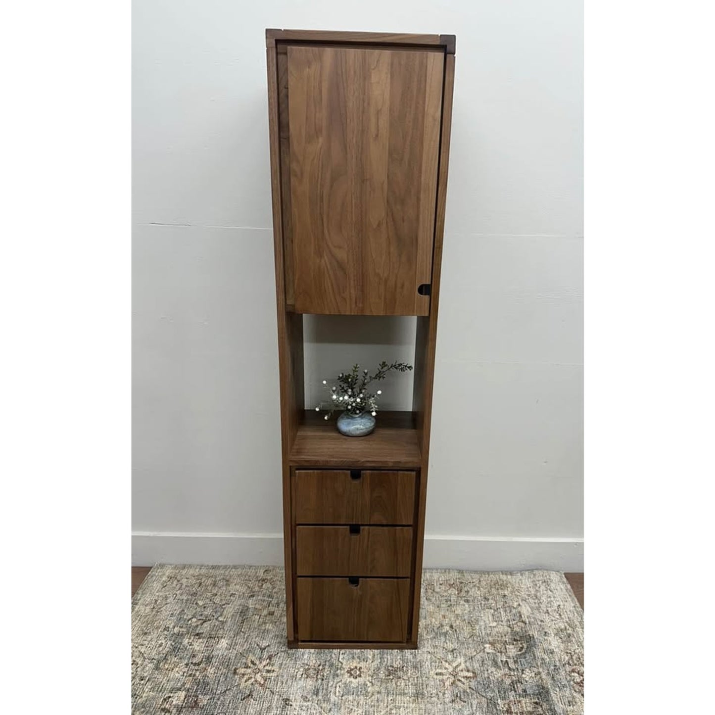 Jonàk Solid Wood Freestanding Linen Walnut Wood Cabinet By Tikamoon