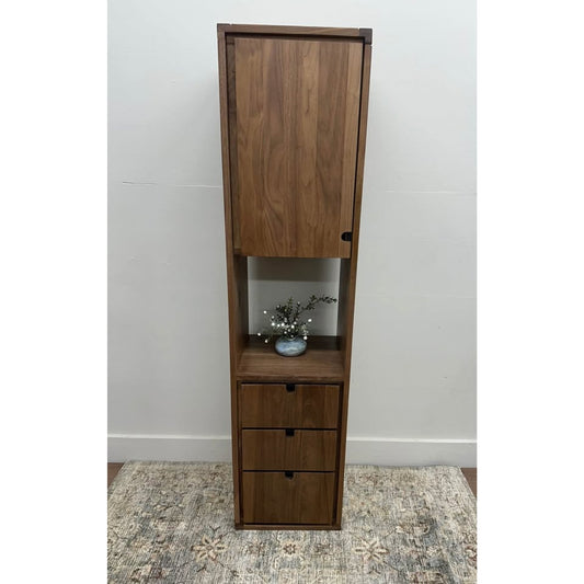 Jonàk Solid Wood Freestanding Linen Walnut Wood Cabinet By Tikamoon