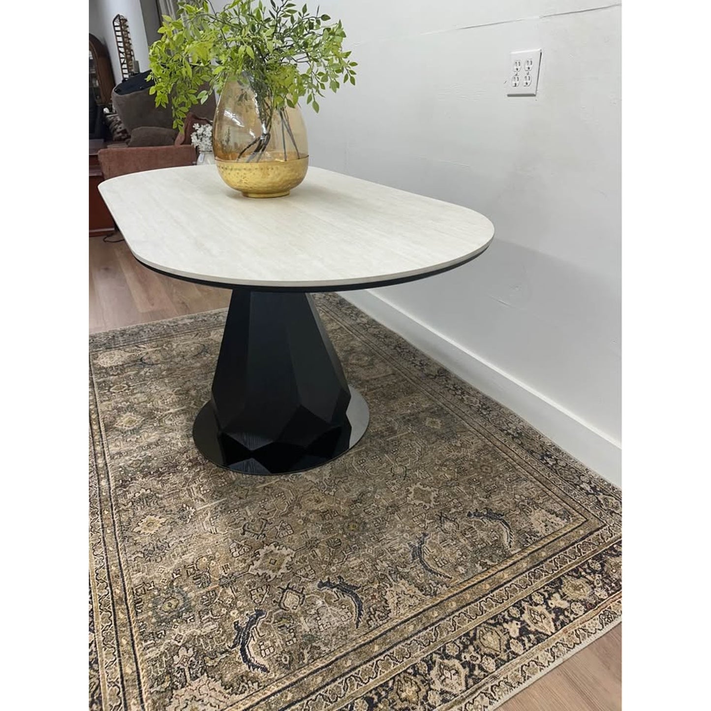 Cashion Oval Dining Table Ivory Black NEW!
