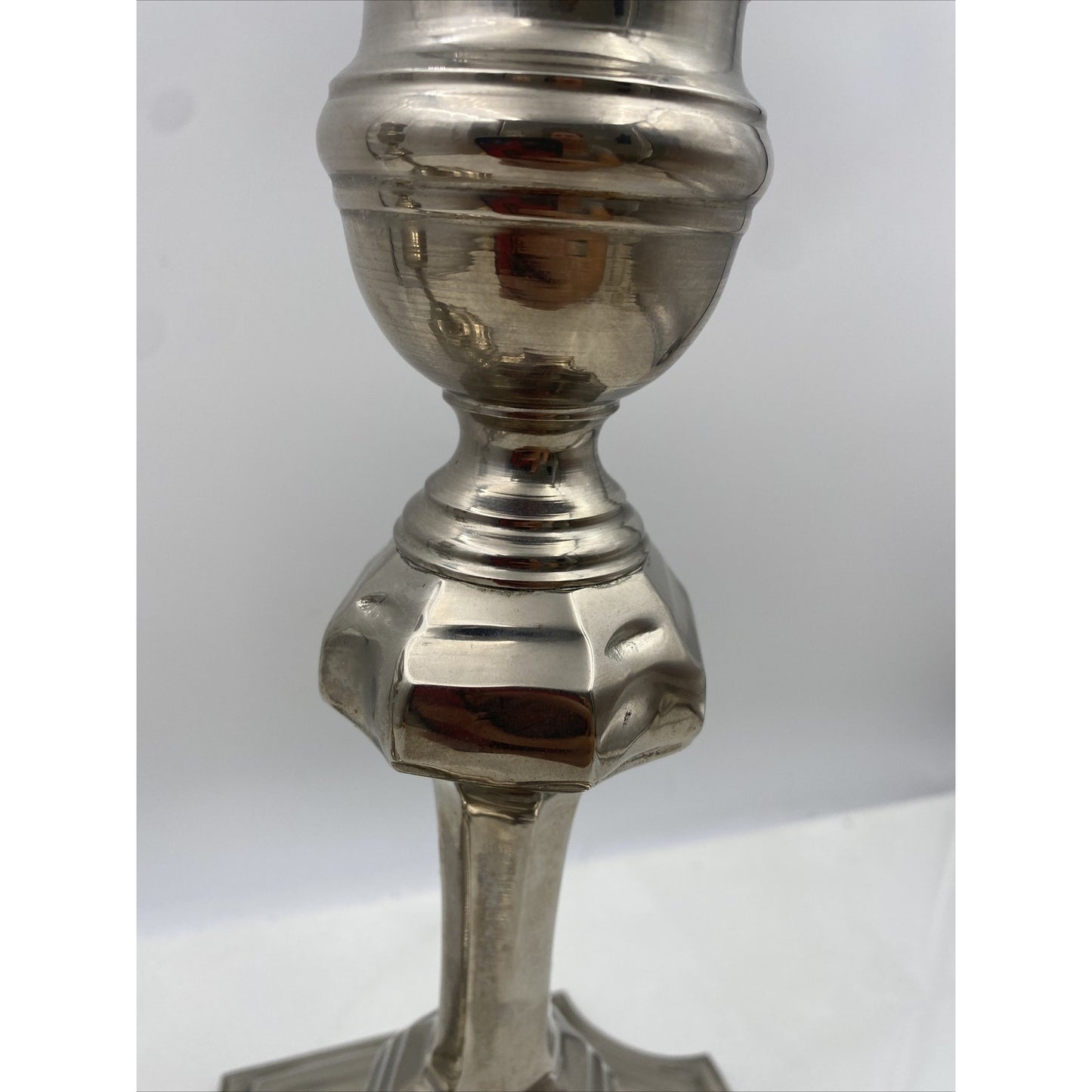 Vtg Chelsea House Candle Stick Holders Silver Plate Metal Heavy Italy 1984