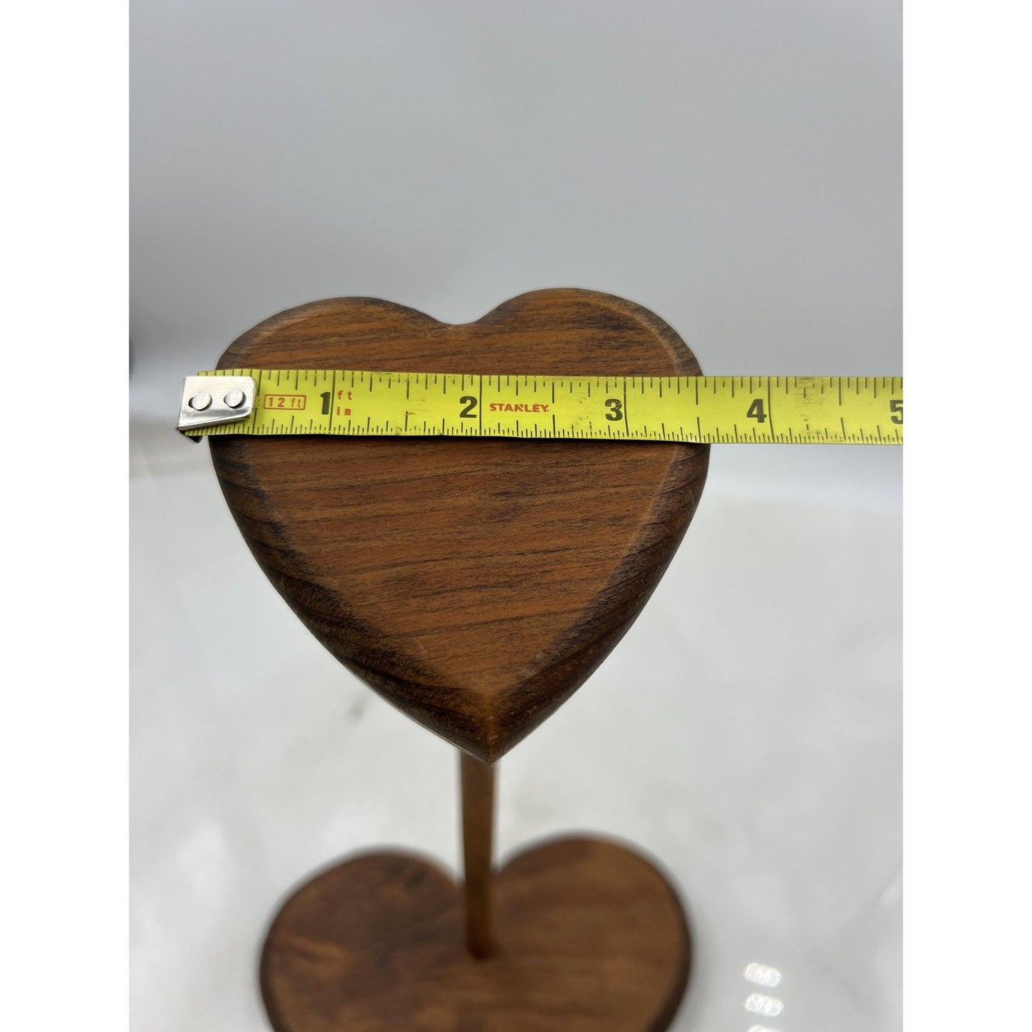 Handmade Wooden Heart Jewelry Display Stand Holder Rustic Decor 12 Inch Tall