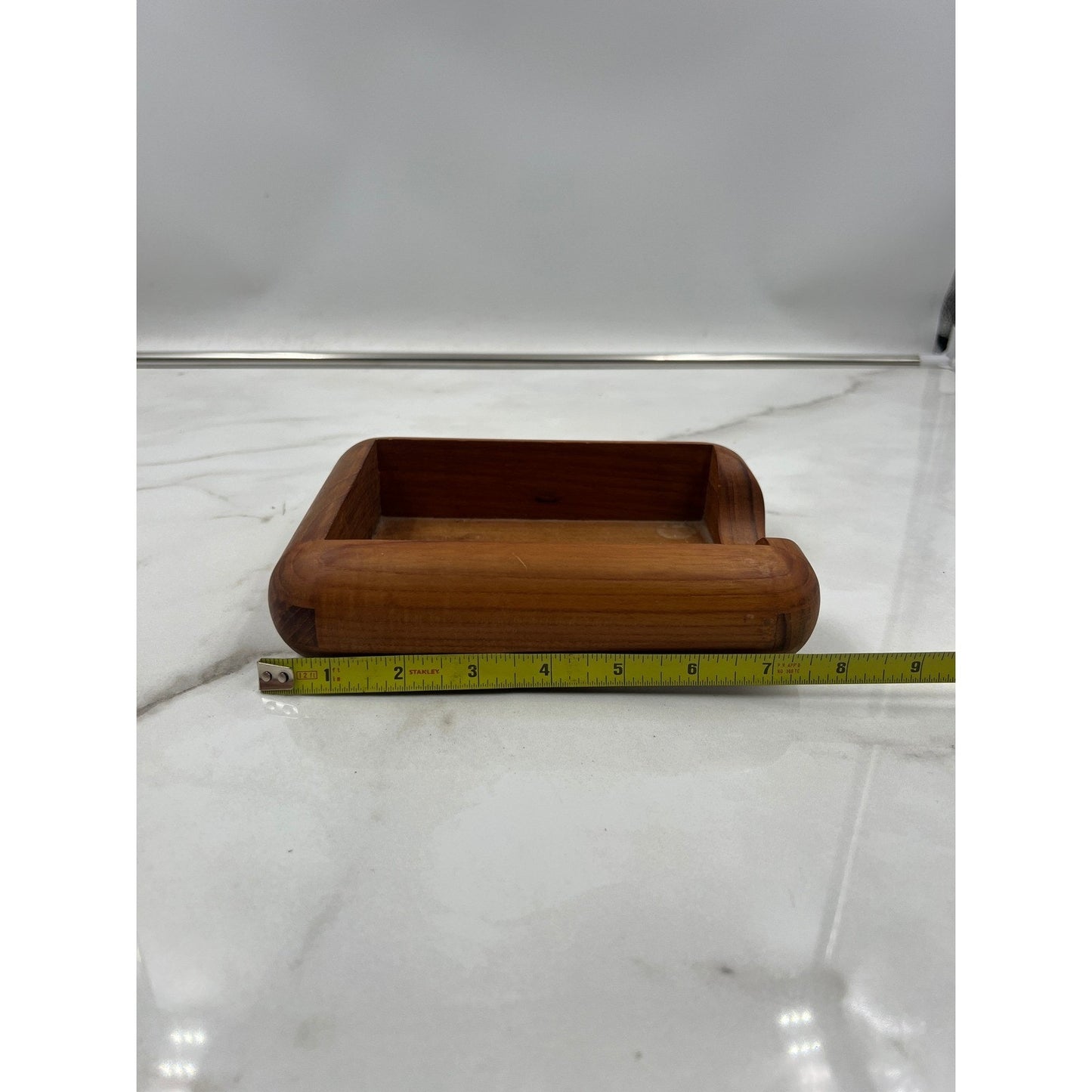 Kalmar Designs Tray Teak Wood Desk Memo Holder Vintage MCM Made in Thailand