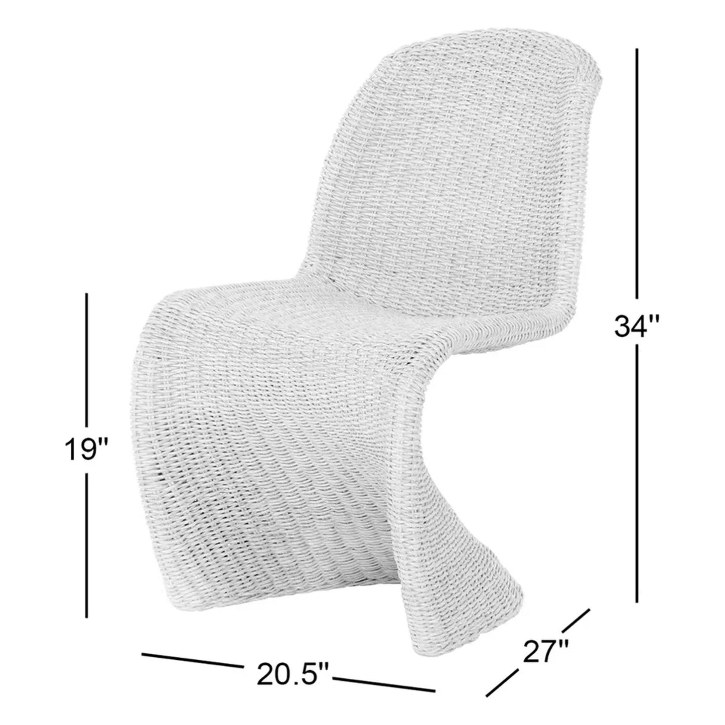 Daughtery Wicker Dining Side Chair Joss & Main Set of 2