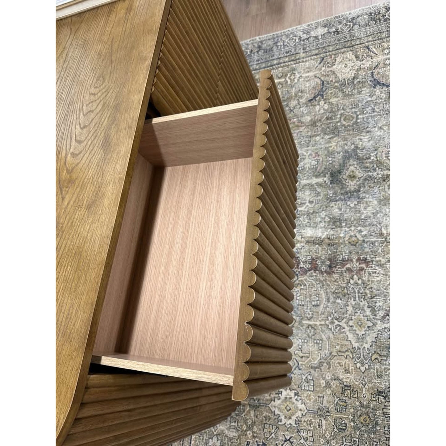 Ellison Fluted Solid Wood Dresser By Latitude Run Brown Curved