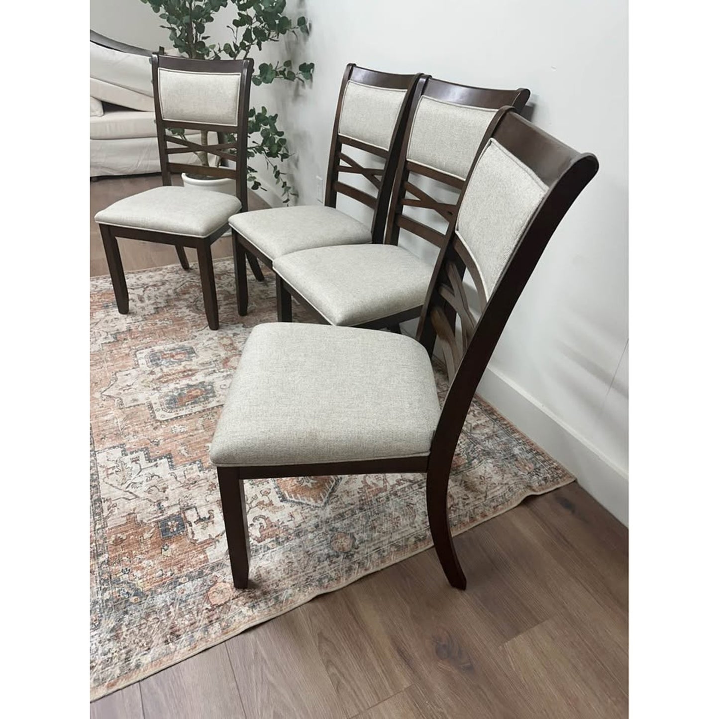 Miriam Traditional Wood Dining Chair,Set of 4-WALNUT